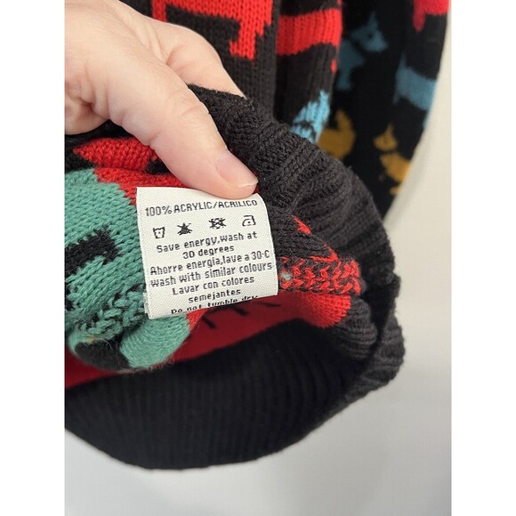 Pepaloves Sweater Women’s Large Black Rainbow Dogs Crewneck Novelty Long Sleeve - Picture 5 of 7